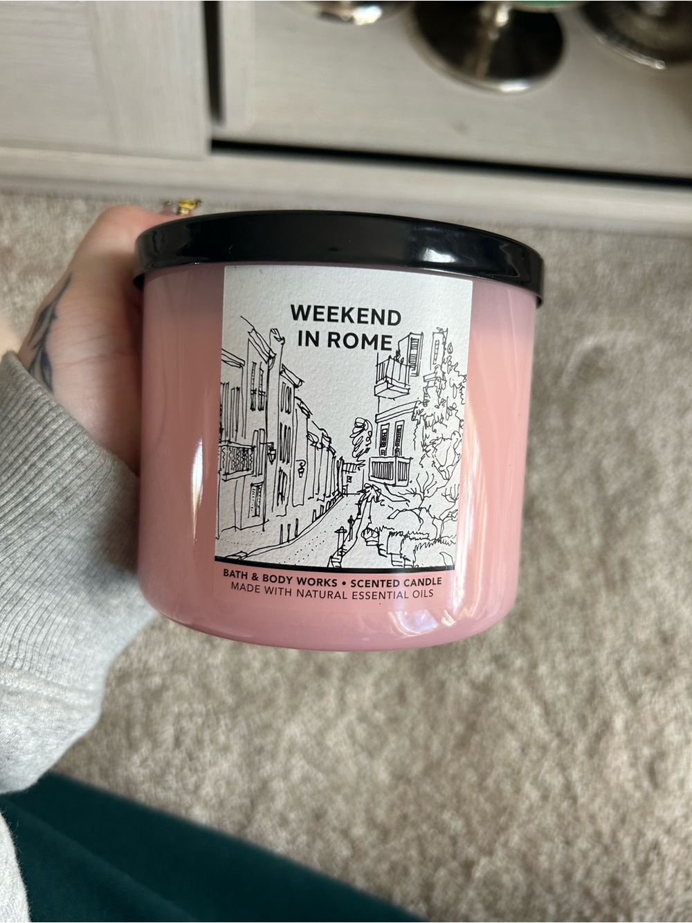 Bath & Body Works Prosecco & Peaches Scented Candle - Pink
